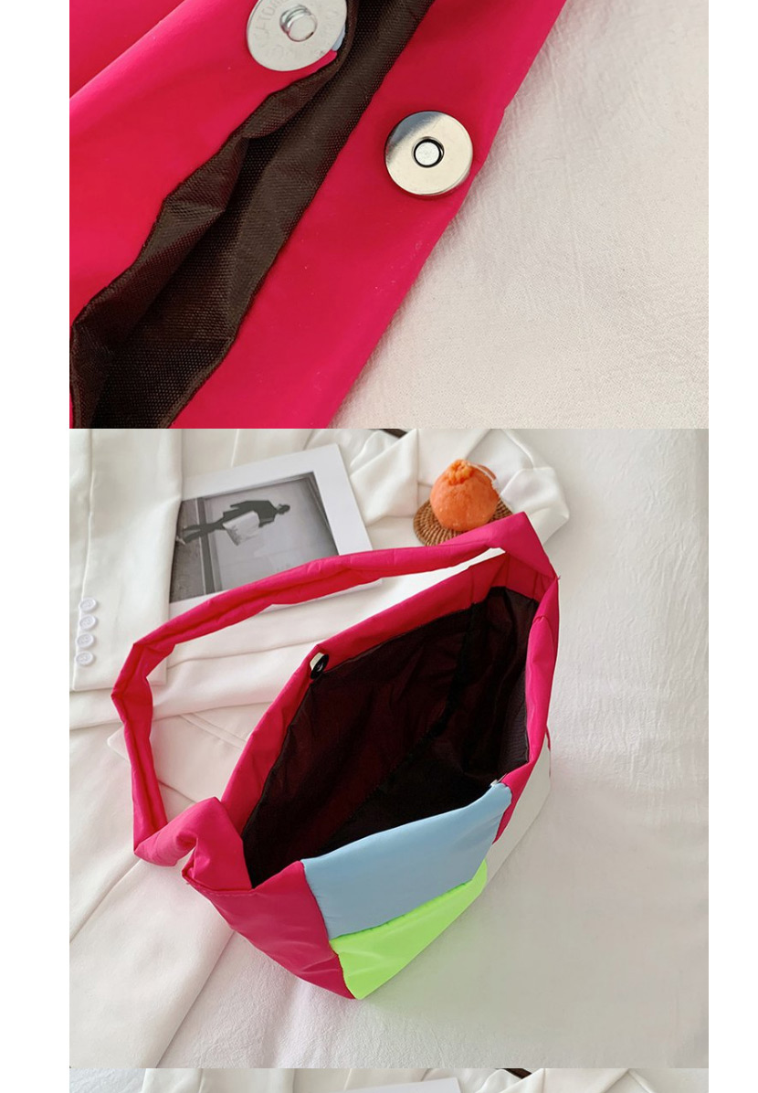 Fashion Pink Contrasting Color Shoulder Canvas Bag,Messenger bags