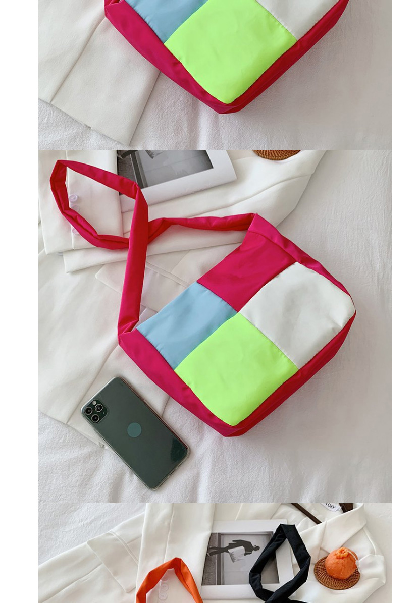 Fashion Pink Contrasting Color Shoulder Canvas Bag,Messenger bags
