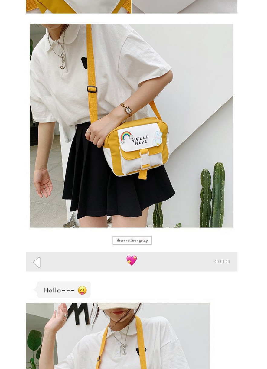 Fashion Black Cartoon Bunny Letter Messenger Nylon Bag,Shoulder bags