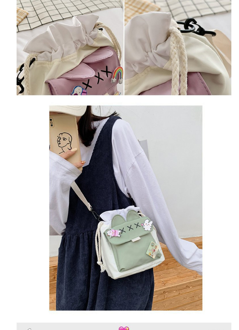 Fashion Purple Cartoon Animal Drawstring Canvas Bag,Shoulder bags