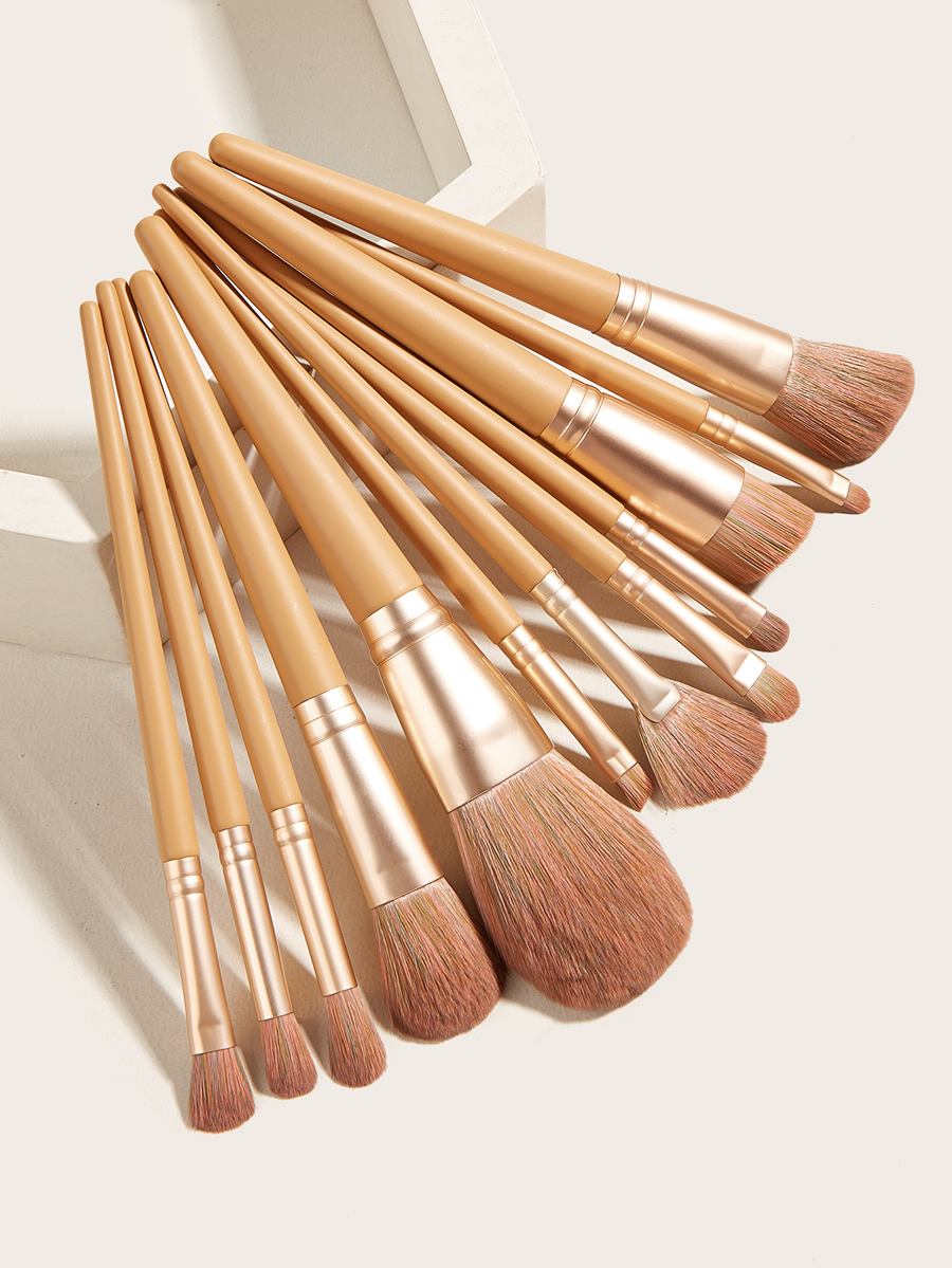 Fashion 12 Sticks-light Yellow 12 Makeup Brushes Beauty Set,Beauty tools