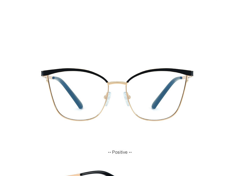 Fashion Light Blue Metal Geometric Frame Glasses,Fashion Glasses