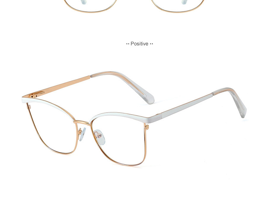 Fashion Beige Metal Geometric Frame Glasses,Fashion Glasses