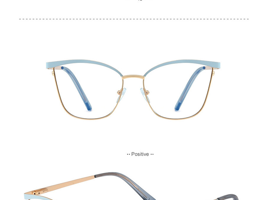 Fashion Beige Metal Geometric Frame Glasses,Fashion Glasses