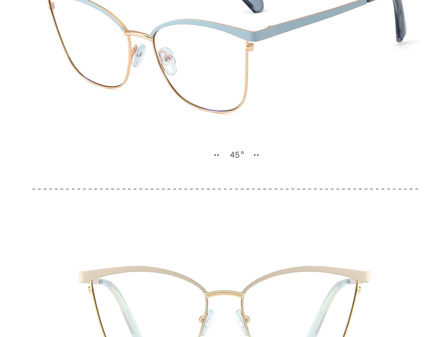 Fashion White Metal Geometric Frame Glasses,Fashion Glasses