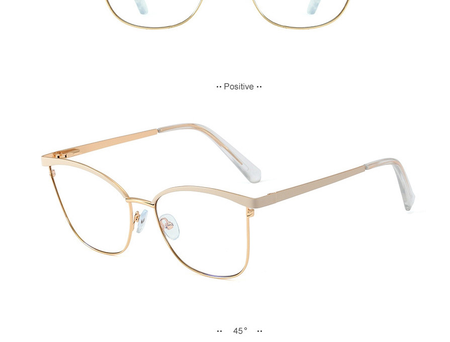 Fashion Pink Metal Geometric Frame Glasses,Fashion Glasses