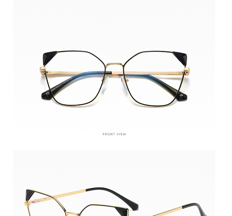 Fashion Blue Metal Square Frame Flat Glasses,Fashion Glasses