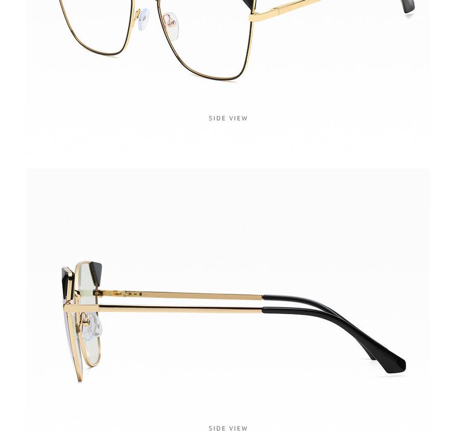 Fashion Leopard Metal Square Frame Flat Glasses,Fashion Glasses