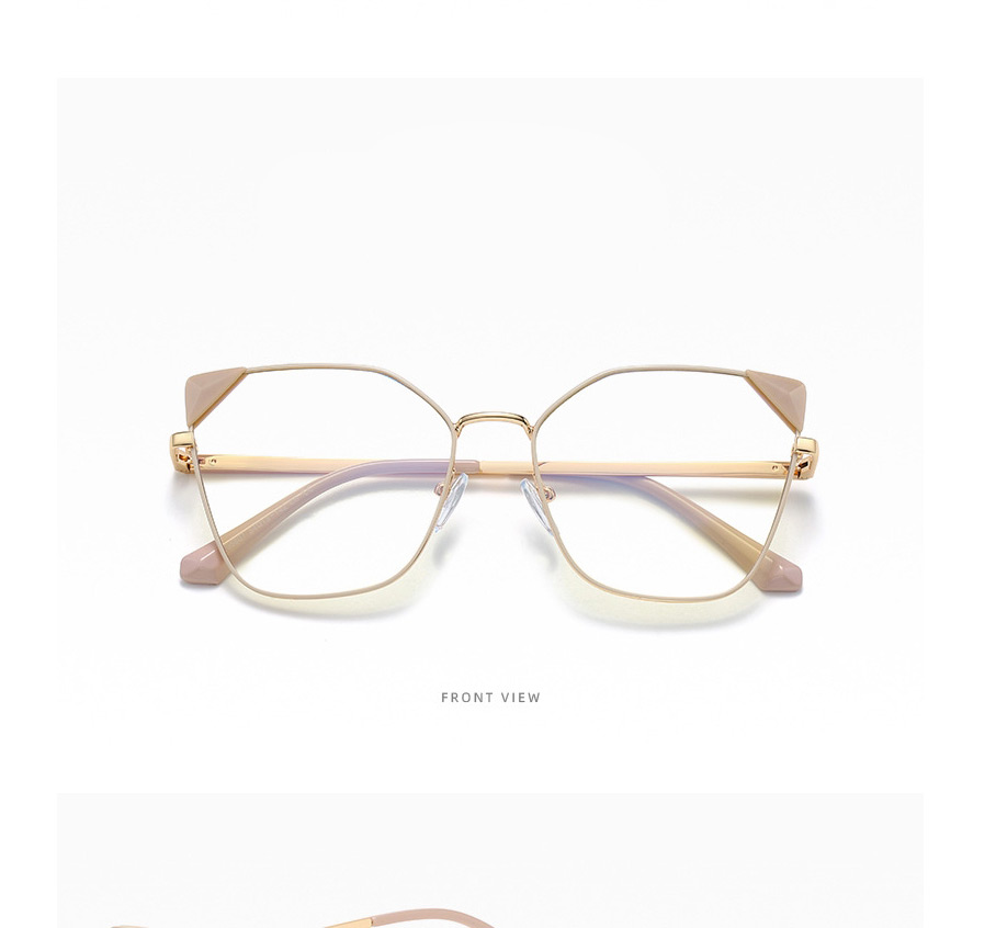 Fashion Pink Metal Square Frame Flat Glasses,Fashion Glasses
