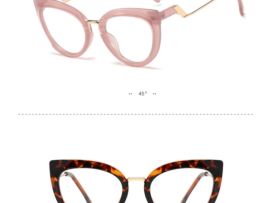 Fashion Pink Geometric Frame Glasses,Fashion Glasses