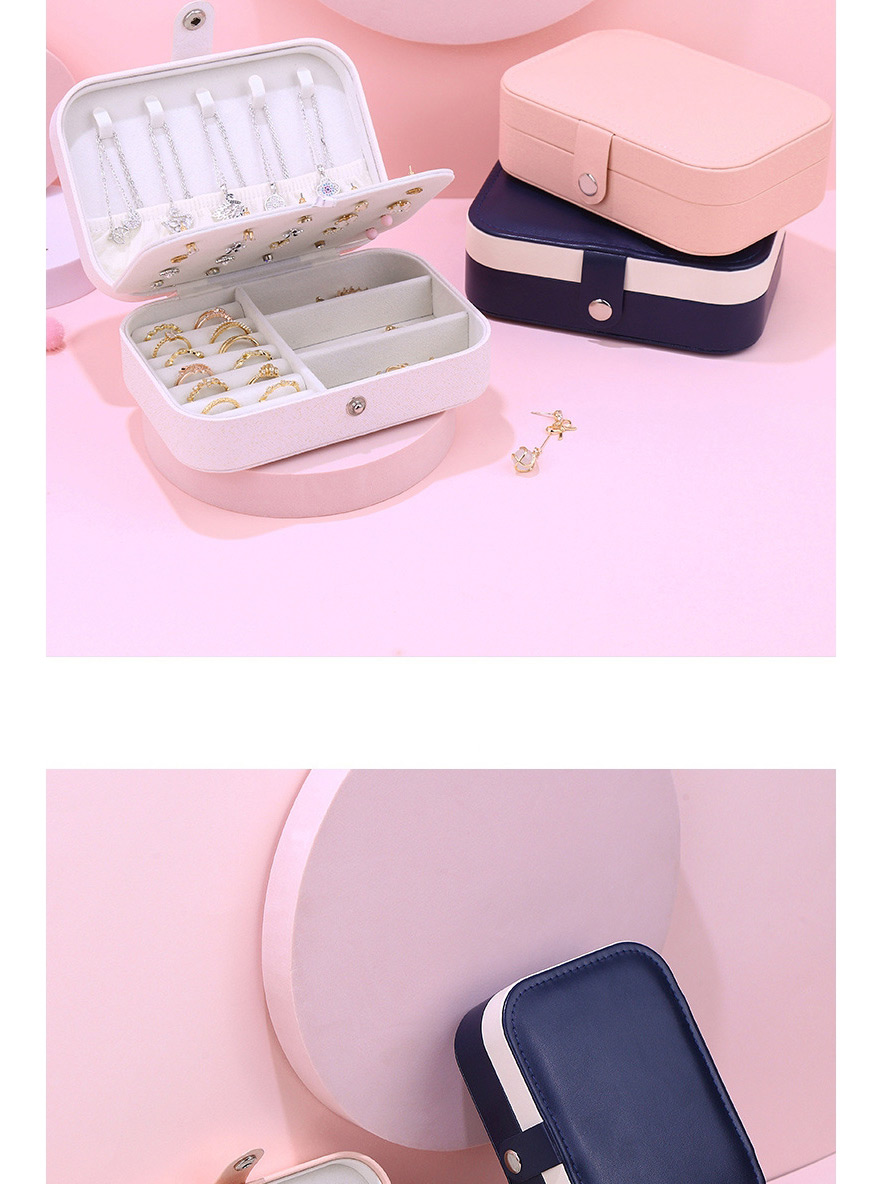 Fashion Color Matching Navy Earrings Necklace Storage Box Small,Jewelry Findings & Components