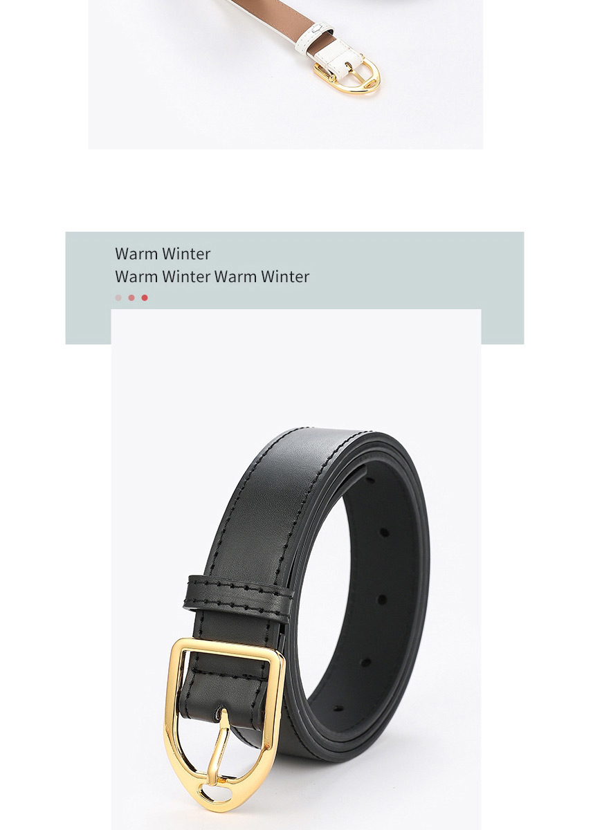 Fashion Black Leather Belt With Gold Buckle,Wide belts