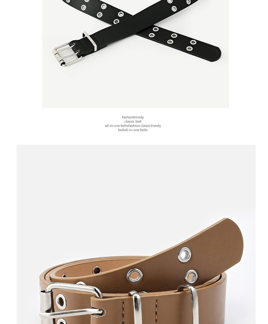 Fashion Khaki Double Breasted Hollow Belt,Wide belts