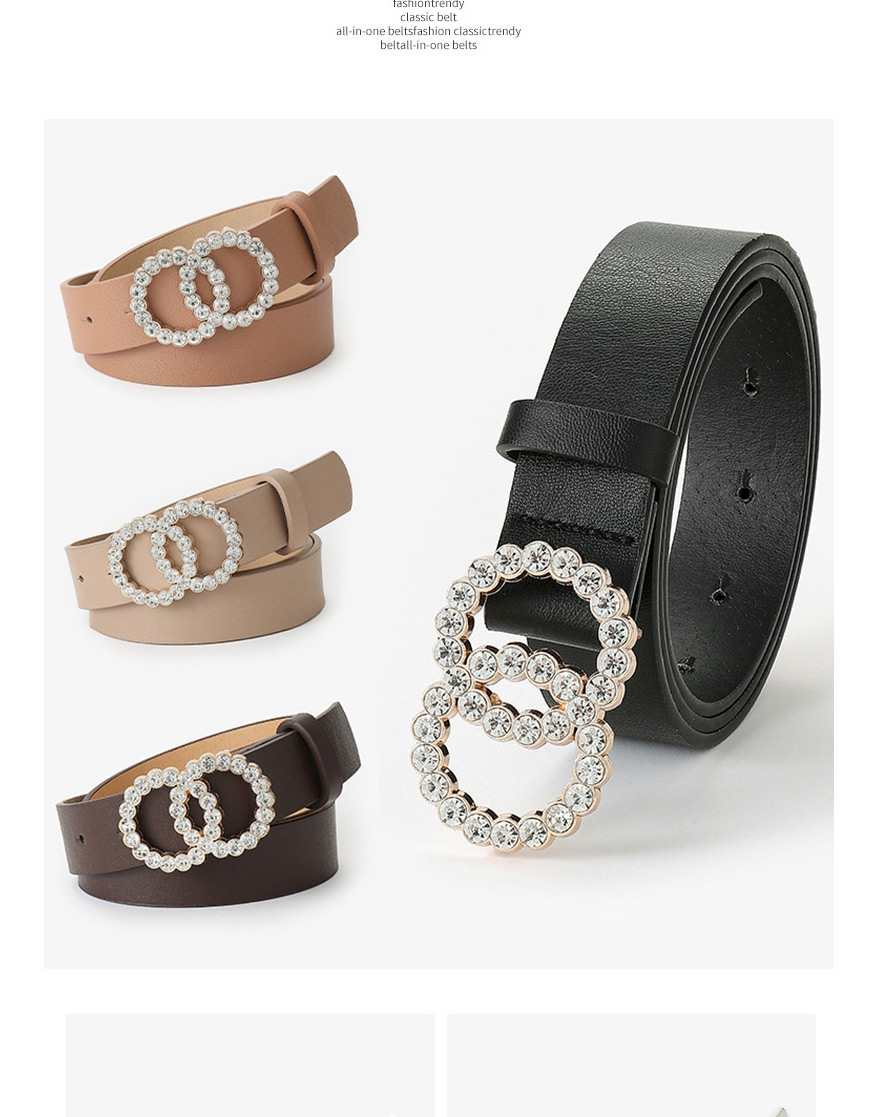 Fashion Camel Double Loop Diamond Belt,Wide belts