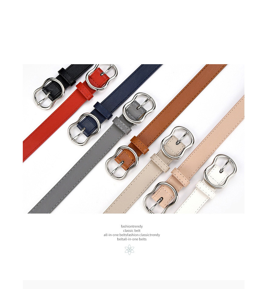 Fashion Navy Japanese Buckle Perforated Belt,Thin belts