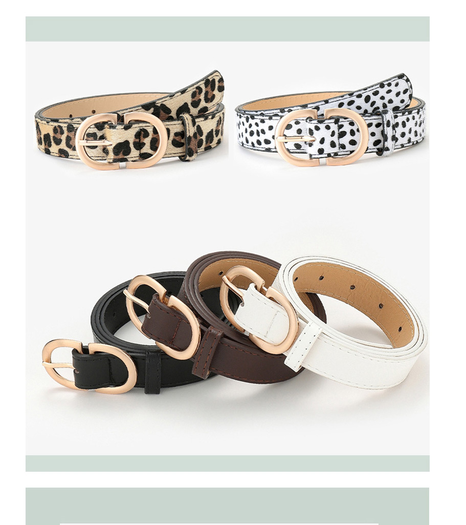 Fashion Leopard Leopard Belt With Metal Geometric Buckle,Wide belts