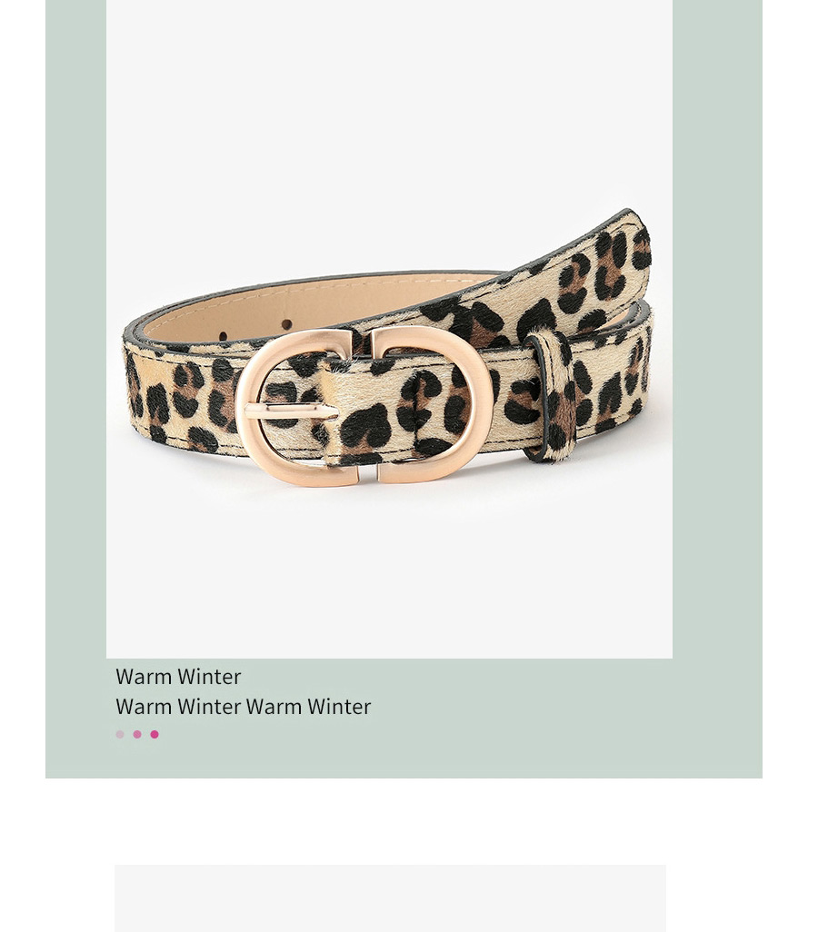 Fashion Leopard Leopard Belt With Metal Geometric Buckle,Wide belts