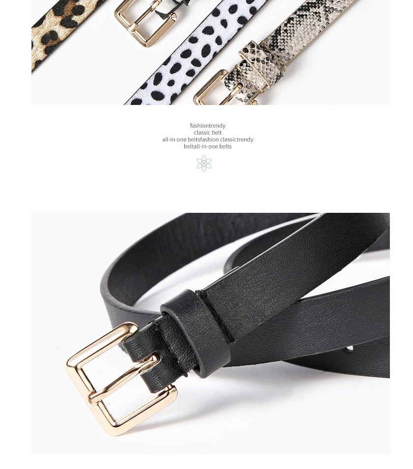 Fashion Zebra Pattern Zebra Pattern Belt With Square Buckle,Thin belts