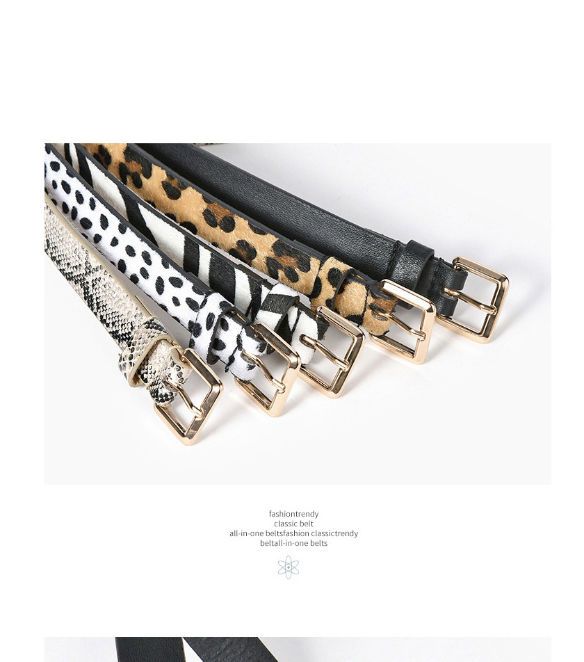 Fashion Cow Pattern Square Cow Pattern Leather Belt,Thin belts
