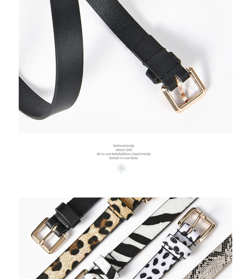 Fashion Zebra Pattern Zebra Pattern Belt With Square Buckle,Thin belts