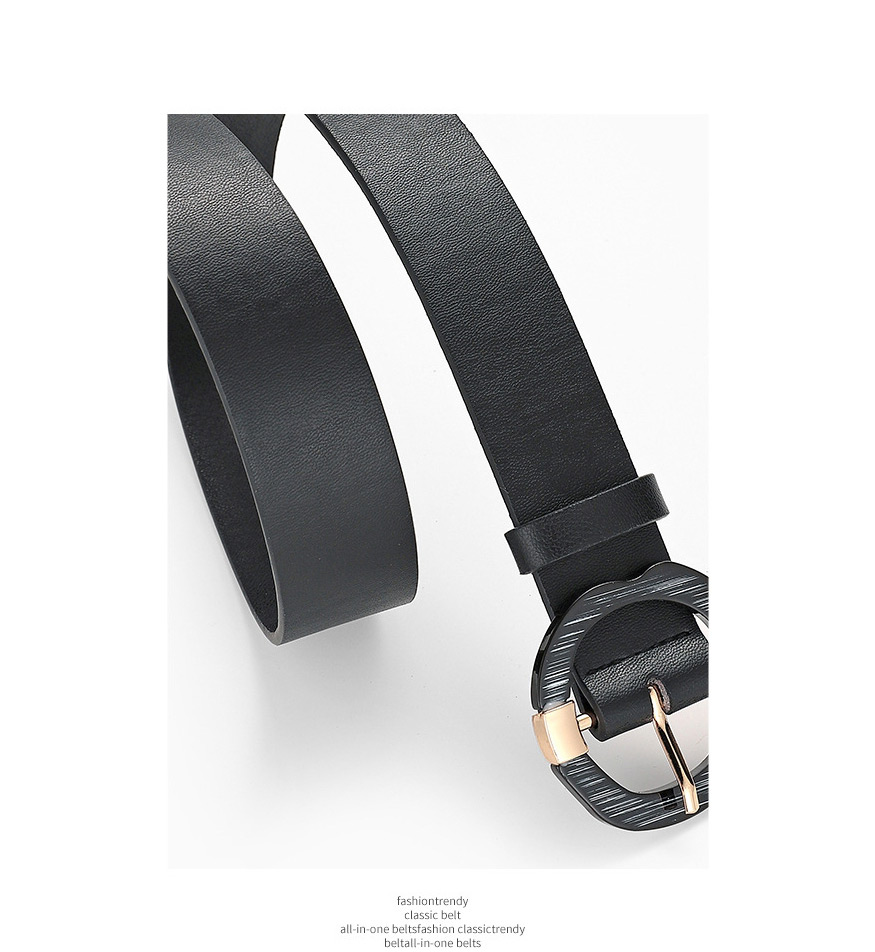 Fashion Black Irregular Round Buckle Pu Belt,Wide belts