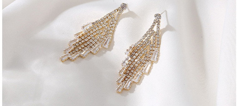 Fashion Gold Color Rhinestone Tassel Earrings,Drop Earrings