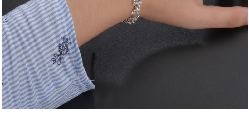 Fashion Silver Color Geometric Interwoven Bracelet With Diamonds,Fashion Bracelets