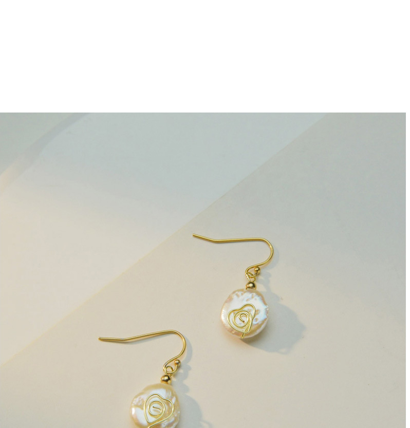 Fashion Spiral Earrings Titanium Steel Pearl Spiral Earrings,Drop Earrings