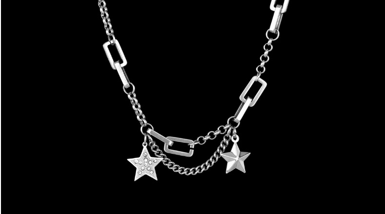 Fashion Star Necklace Five-pointed Star Diamond Chain Necklace,Chains