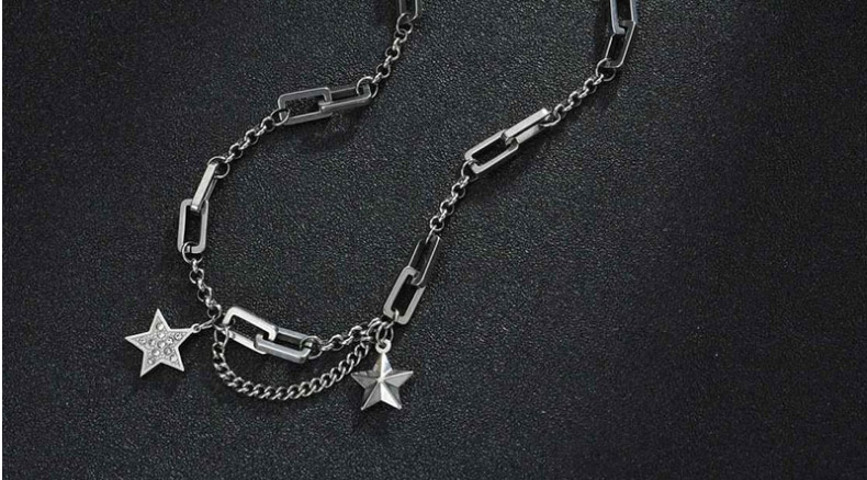 Fashion Star Necklace Five-pointed Star Diamond Chain Necklace,Chains