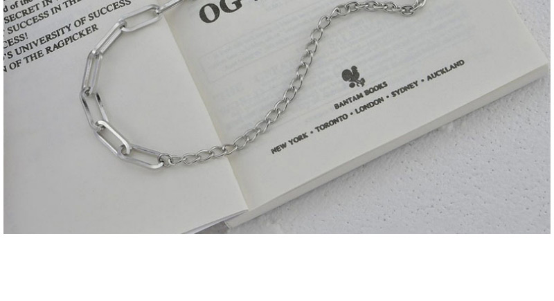 Fashion Steel Color Titanium Steel Stitching Hollow Necklace,Chains