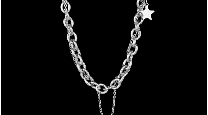 Fashion Star Stacked Necklace Star Tassel Chain Necklace,Chains