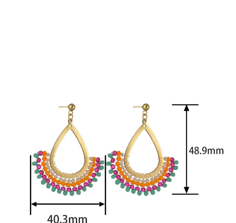 Fashion Black Drop-shaped Rice Bead Earrings,Drop Earrings