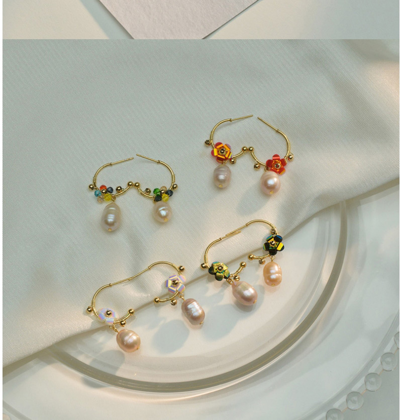 Fashion White Petal Pearl Stud Earrings,Stud Earrings