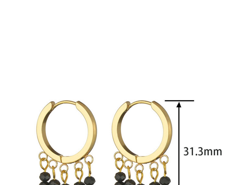 Fashion White Titanium Steel Tassel Earrings,Hoop Earrings