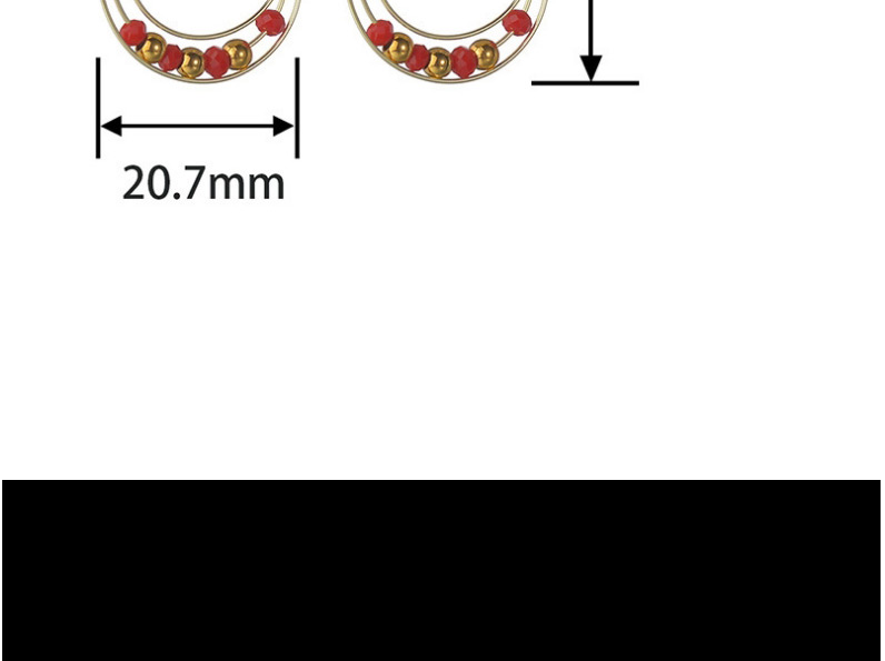 Fashion Red Titanium Steel Splicing Round Earrings,Hoop Earrings