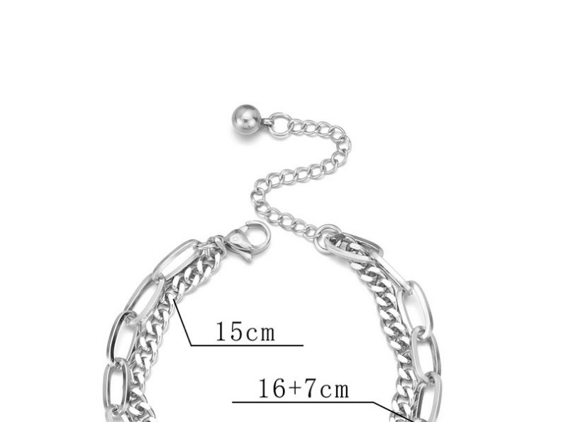 Fashion Silver Color Titanium Steel Geometric Chain Bracelet,Fashion Bracelets