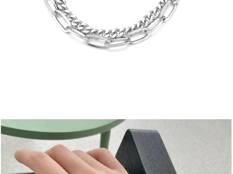 Fashion Silver Color Titanium Steel Geometric Chain Bracelet,Fashion Bracelets