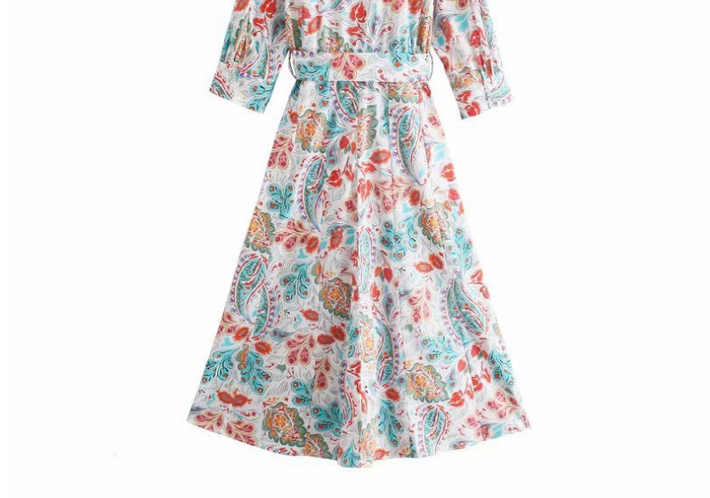 Fashion Printing Printed Poplin Lace Dress,Long Dress