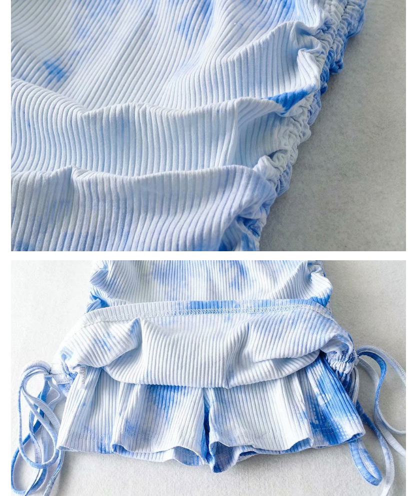 Fashion Armygreen Tie-dye Double Drawstring Skirt,Skirts