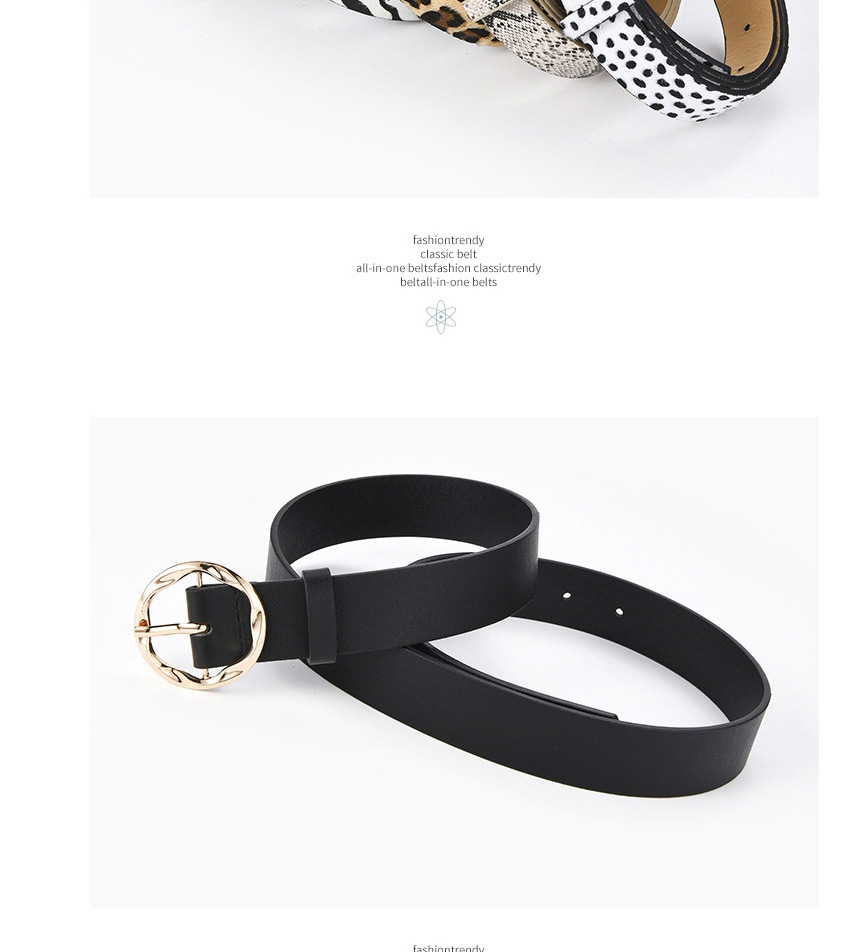 Fashion Black Irregular Round Buckle Belt,Wide belts