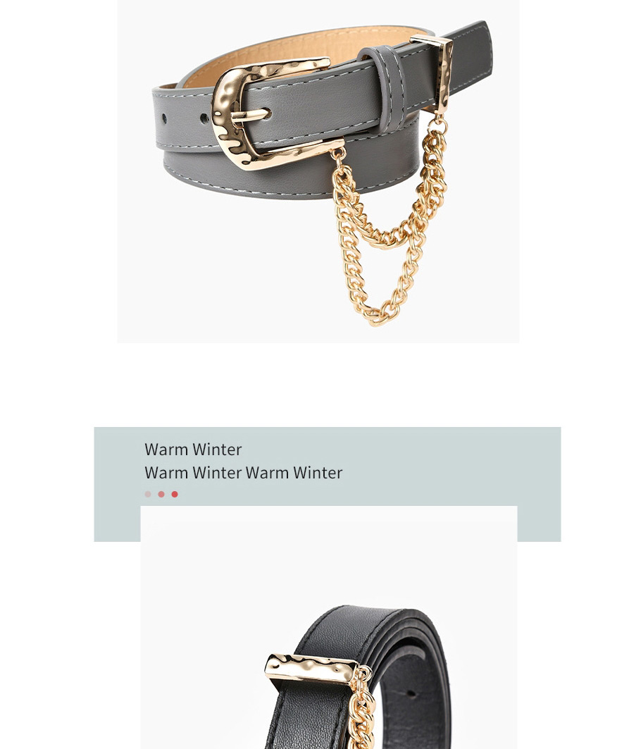 Fashion White Pin Buckle Inlaid Chain Belt,Thin belts
