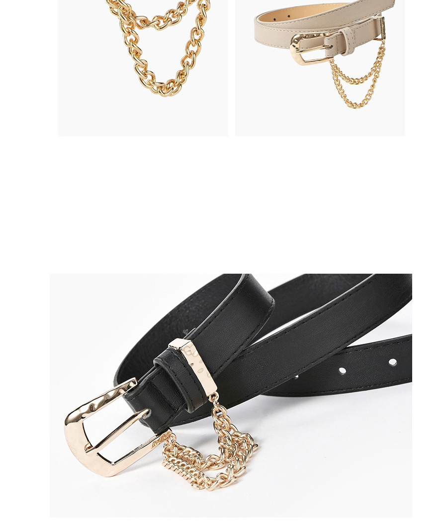 Fashion Red Pin Buckle Inlaid Chain Belt,Thin belts