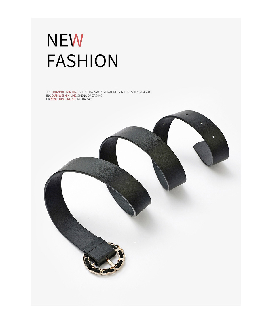 Fashion Beige Metal Round Buckle Belt,Wide belts