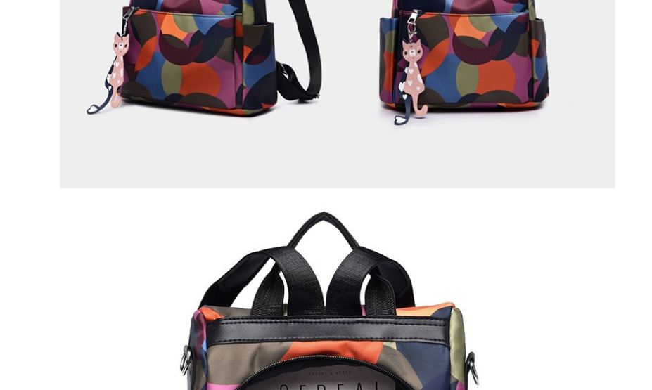Fashion Color Printed Oxford Broadband Backpack,Backpack