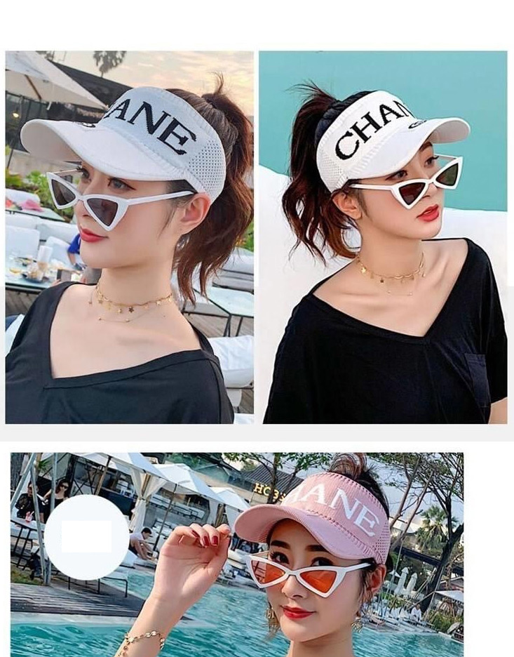 Fashion 【gray】 Letter Sunscreen Empty Cap,Sun Hats
