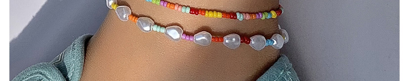 Fashion Color Imitation Pearl Color Rice Bead Beaded Anklet Set,Fashion Anklets