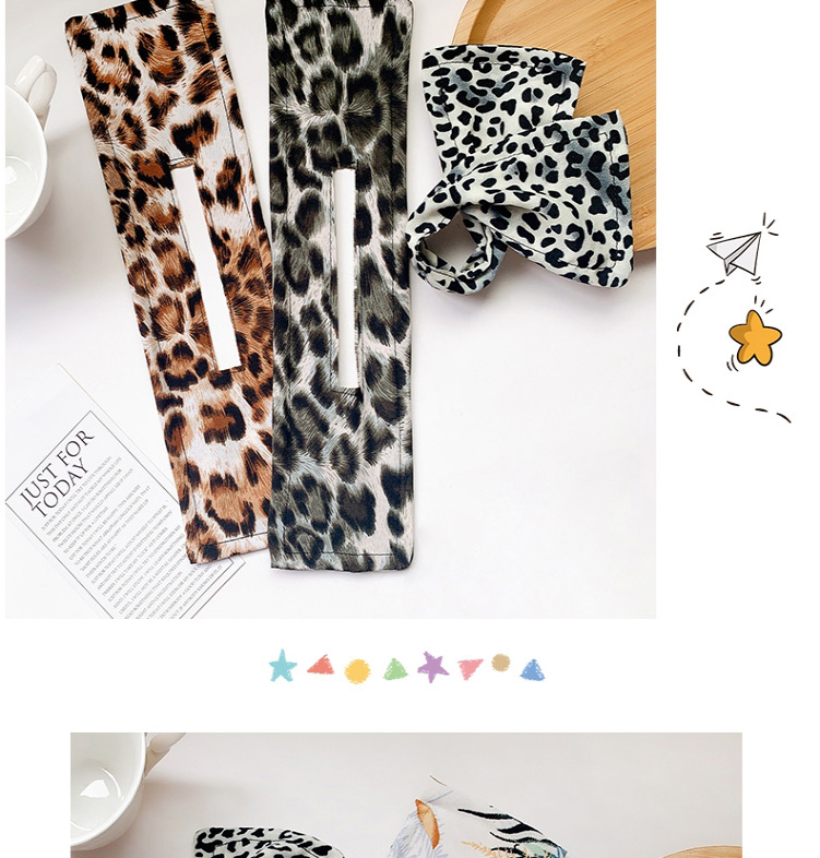 Fashion Leopard Brown Twist Clip Fabric Leopard Print Children