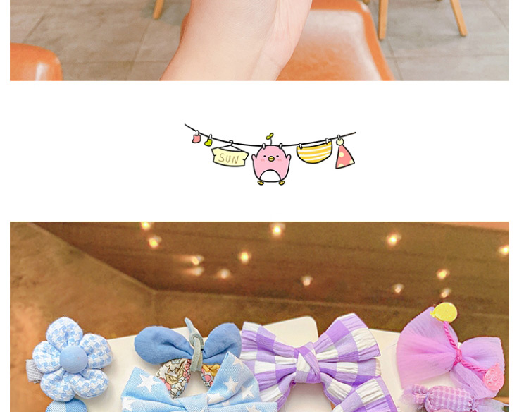 Fashion 6#pink Bowknot Hairpin 8 Piece Set Children