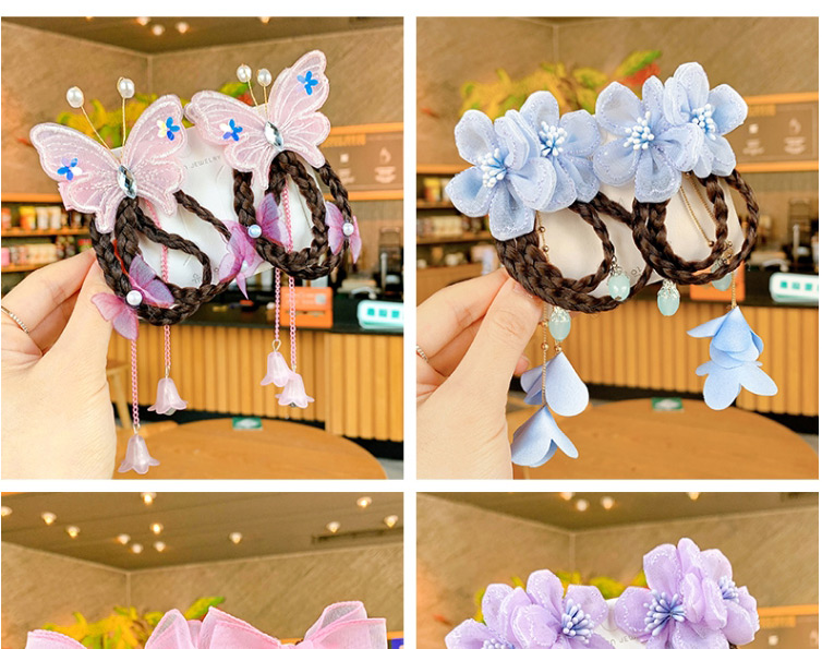 Fashion 1 Cute Rabbit Blue Flower Headband Children